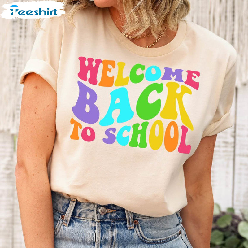 Welcome Back To School Shirt, Vintage First Day Of School Crewneck Sweater