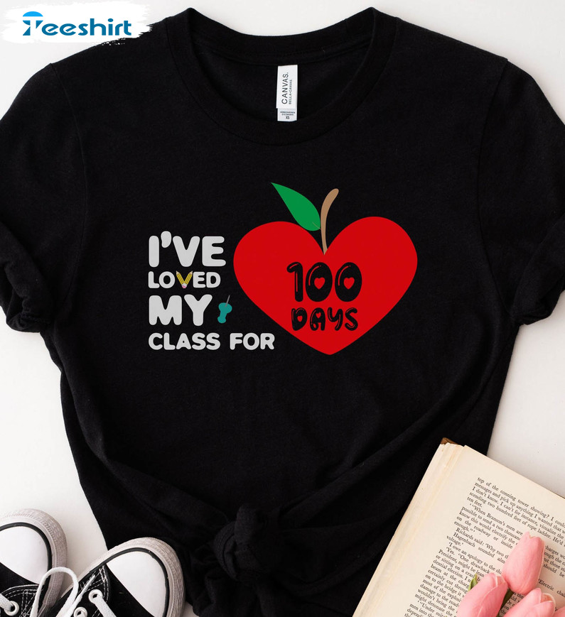 I've Loved My Class For 100 Days Of School Shirt, Vintage Teacher Unisex T-shirt Short Sleeve