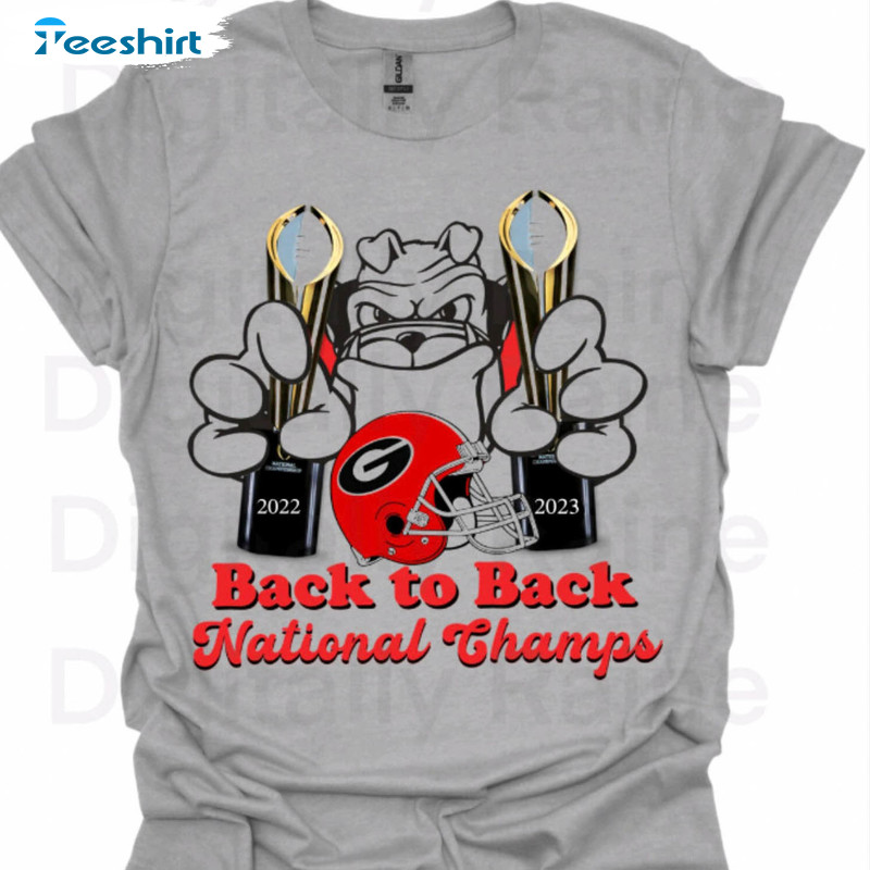 Back 2 Back National Champs Shirt, Bulldogs Football Long Sleeve Sweatshirt