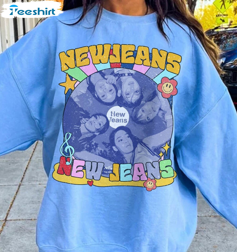 Vintage New Jeans Sweatshirt, Newjeans Album Minji Hanni Danielle Haerin Long Sleeve Tee Tops