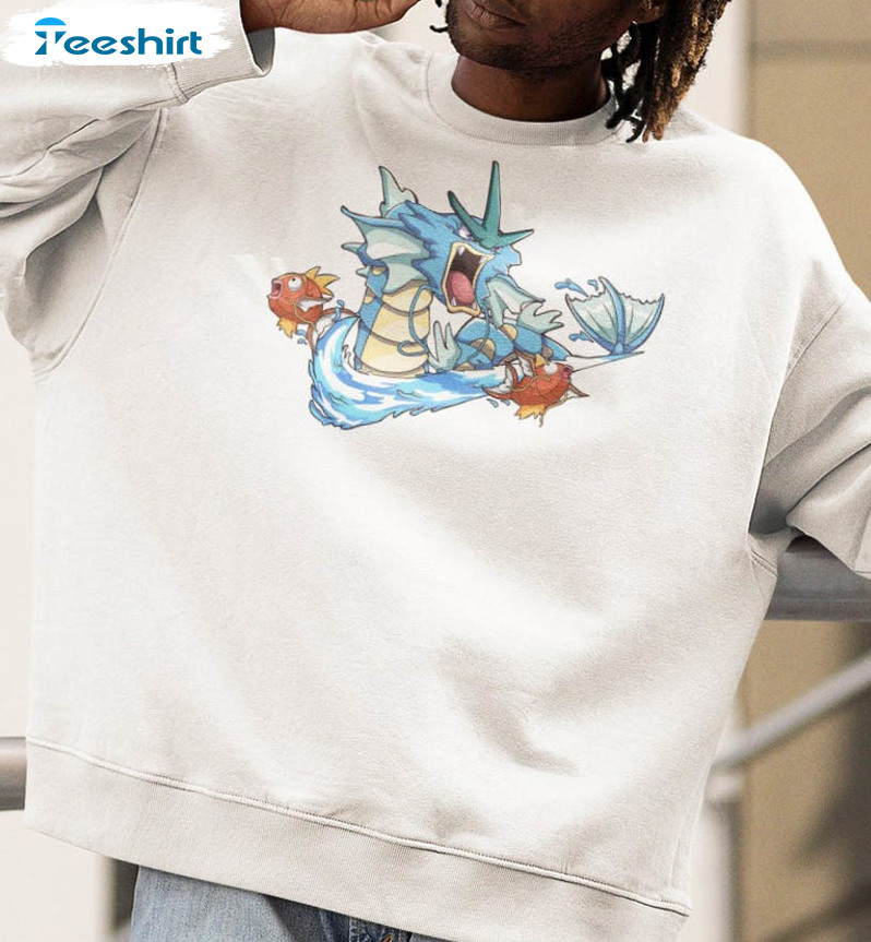 Gyarados And Magikarp Sport Shirt, Trending Short Sleeve Crewneck