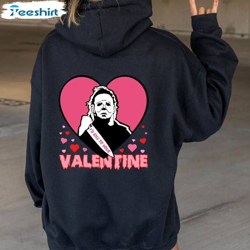 Michael Myers Trendy Shirt, Horror Valentine Short Sleeve Sweater