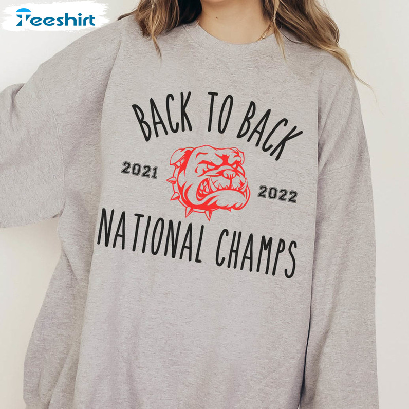 Back To Back National Champions Sweatshirt, Georgia Bulldogs Unisex Hoodie Long Sleeve