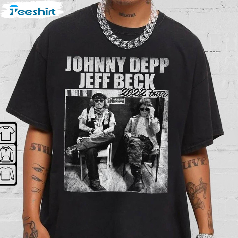 Jeff Beck And Johnny Depp 2022 Tour Shirt, Vintage North American Tour Unisex Hoodie Crewneck