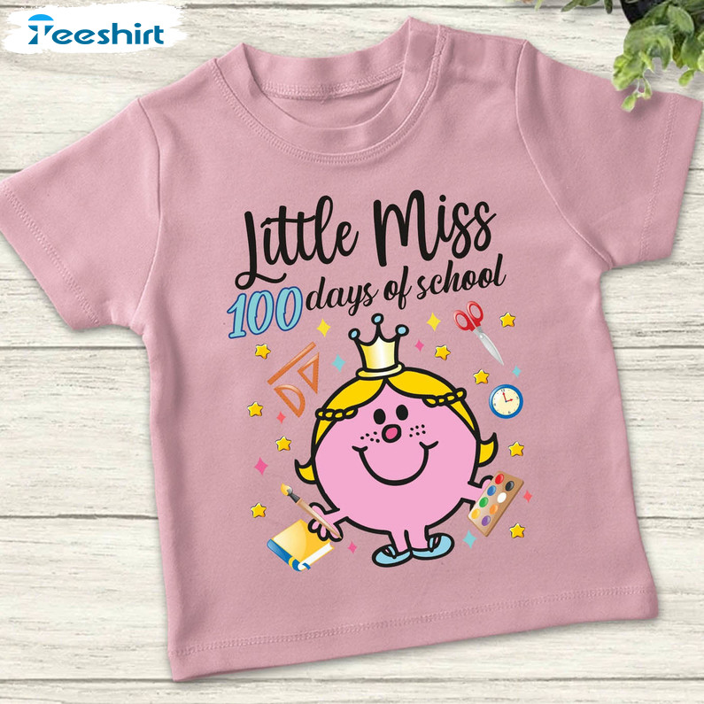 Little Miss 100 Days Of School Cute Shirt, Little Miss Princess 100 Day Of School Unisex T-shirt Long Sleeve
