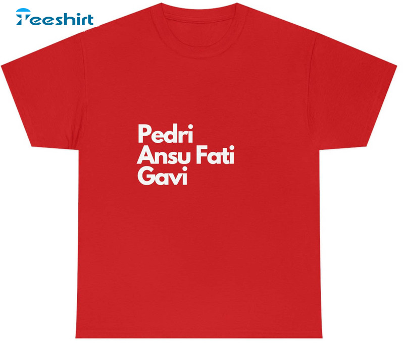 Pedri Gavi Ansu Fati Spain World Cup Shirt, Trending Long Sleeve Unisex T-shirt