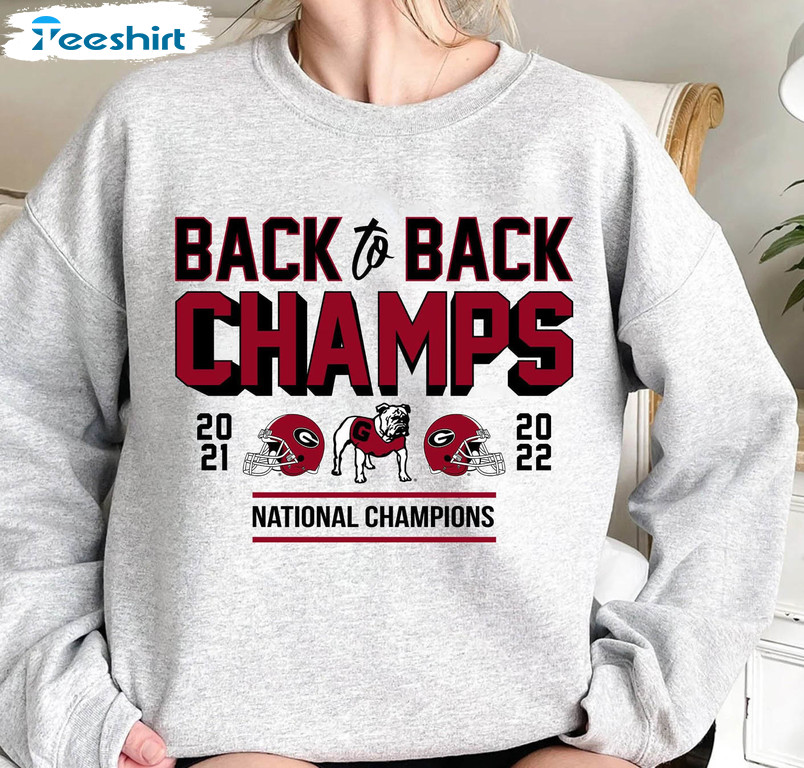 Georgia Champs Shirt, Back To Back Champs Unisex Hoodie Short Sleeve