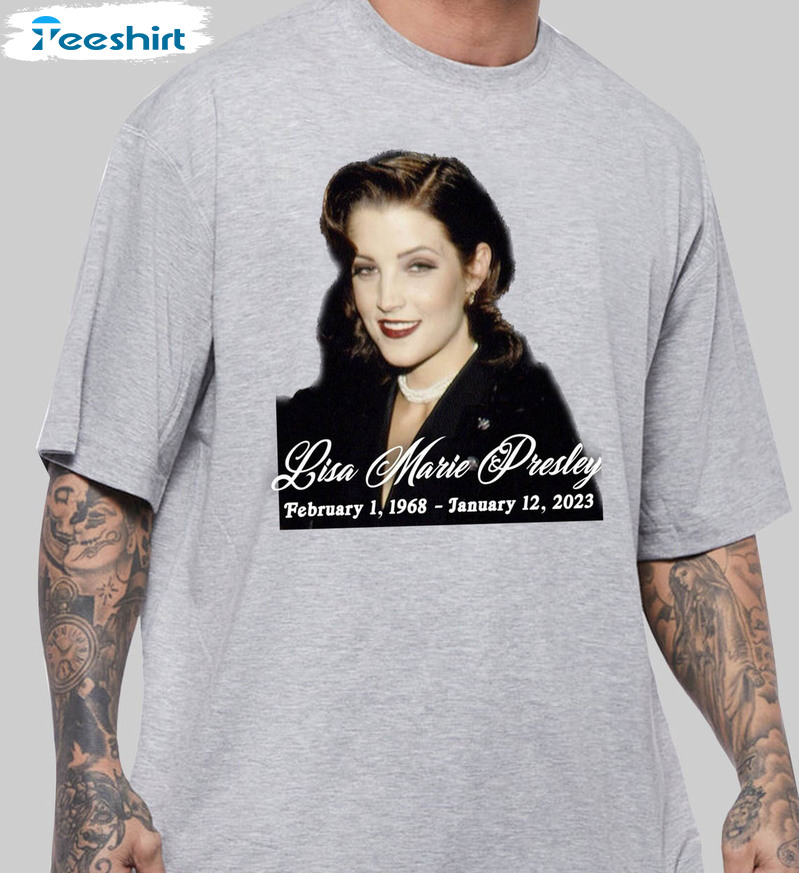 Rest In Peace Lisa Marie Presley Shirt, Vintage Marie Presley Short Sleeve Sweater