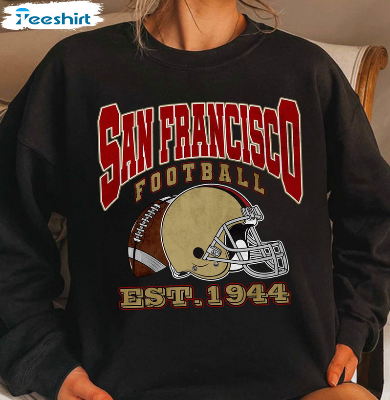 Vintage San Francisco 49er Football Shirt, Vintage Short Sleeve Sweater