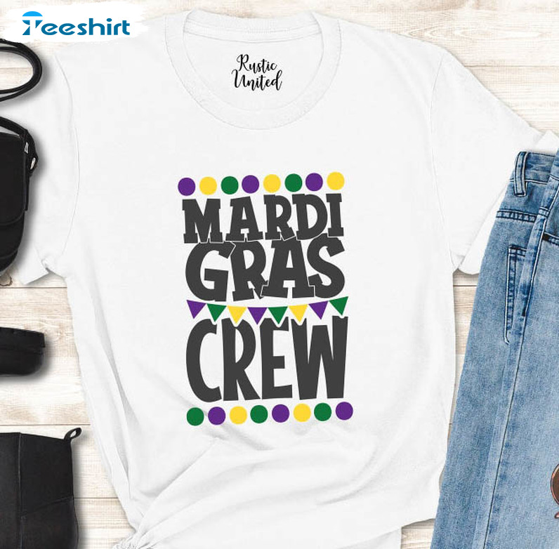 Mardi Gras Crew Party Shirt, Couples Mardi Gras Sweatshirt Short Sleeve