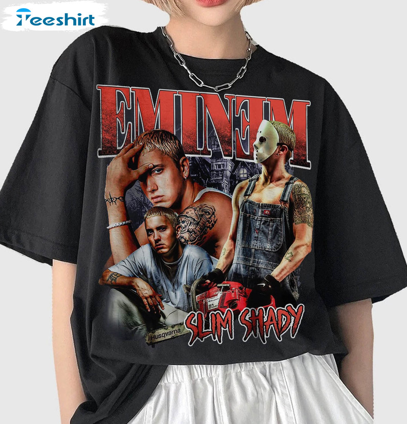 Eminem Slim Shady Shirt , Vintage Short Sleeve Crewneck