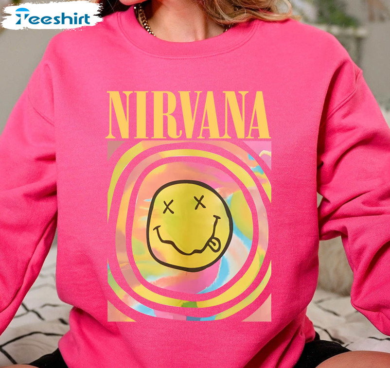 Nirvana Smiley Sweatshirt, Trendy Nirvana Unisex T-shirt Crewneck