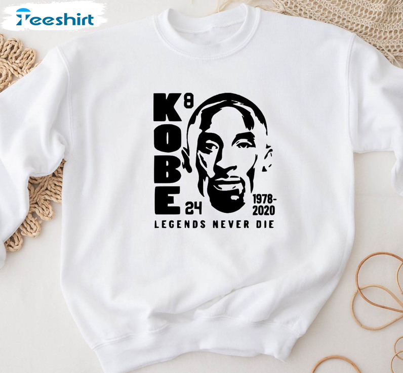 Kobe Bryant Sweatshirt, Legends Never Die Long Sleeve Crewneck