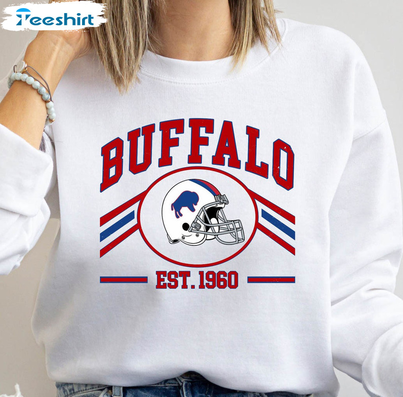 Vintage Buffalo Football Helmet Shirt, Buffalo Sports Crewneck Unisex T-shirt