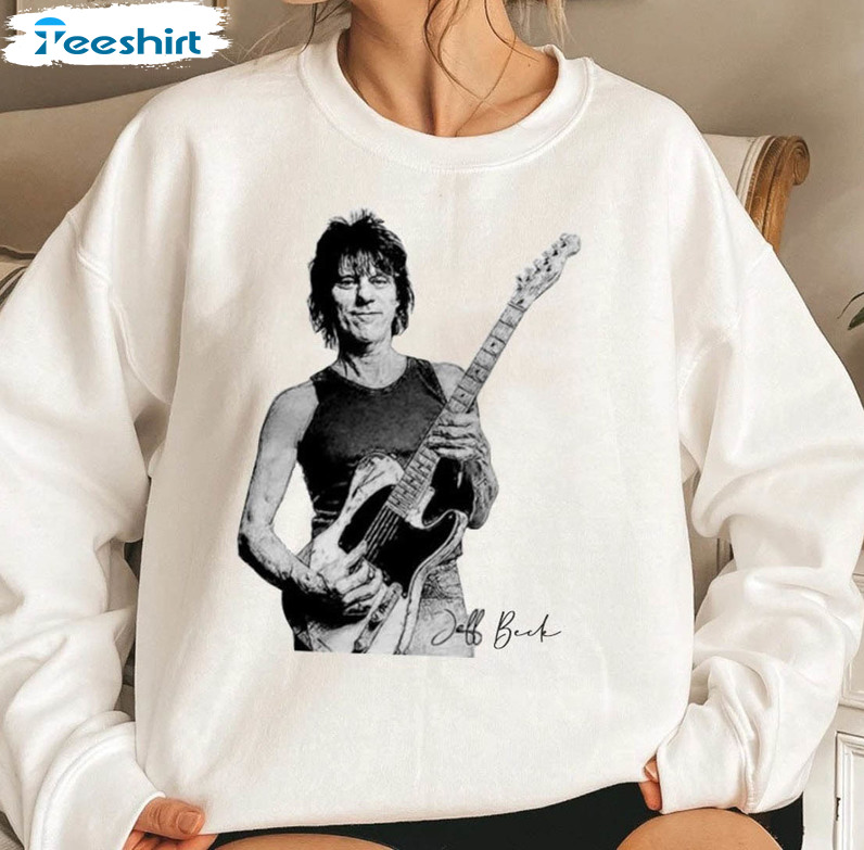 RIP Jeff Beck 1944 2023 Memories Shirt, Jeff Beck Rip Guitar Legend Short Sleeve Sweater