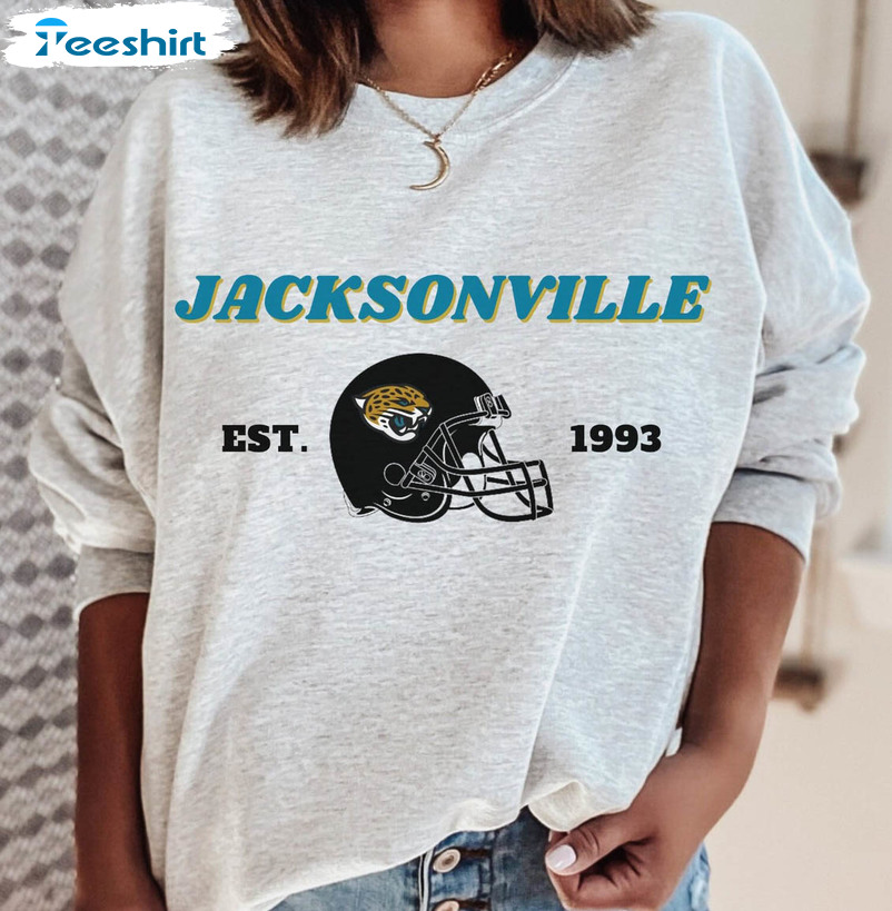 Vintage Jacksonville Jaguars Logo Mascot Shirt, American Football Short  Sleeve Crewneck