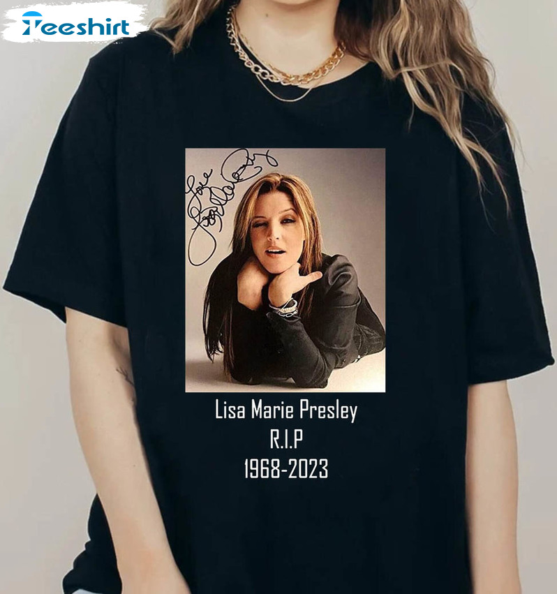 Rip Lisa Marie Presley Shirt, Rest In Peace Lisa Marie Presley 1968 2023 Short Sleeve Tee Tops