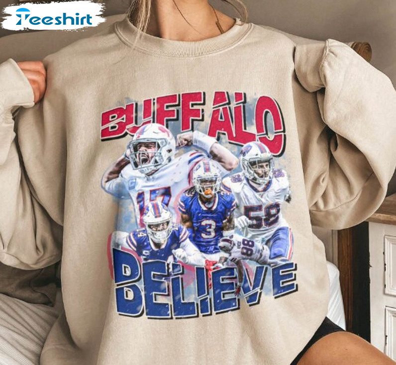 Vintage Buffalo Players Sweatshirt, Buffalo Believe Crewneck Unisex Hoodie