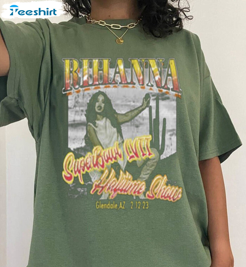 Rihanna Haft Time Shirt, Rihanna Supper Bowl 2023 Tee Tops Short Sleeve