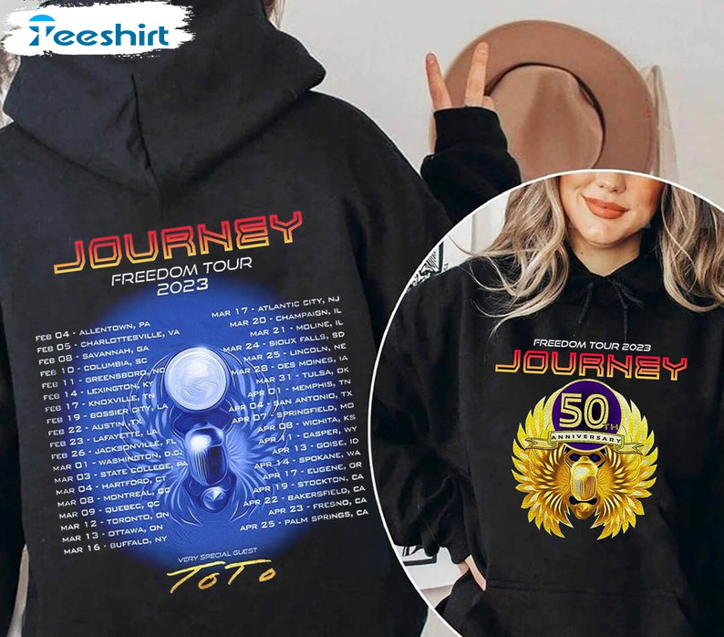 Journey 2023 Freedom Tour Shirt, Rock Tour Unisex Hoodie Crewneck