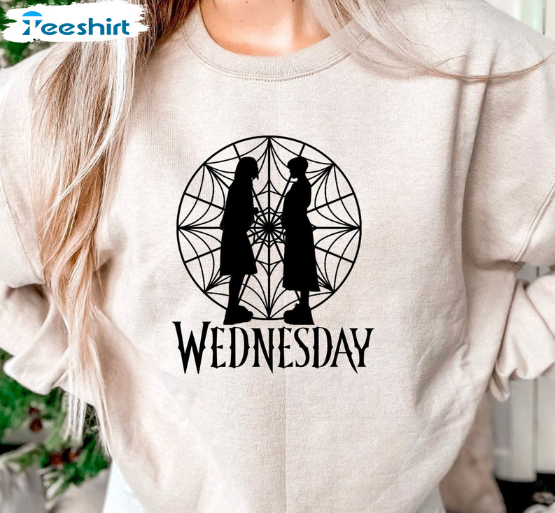 Enid And Wednesday Window Sweatshirt, Wednesday Movie Trendy Unisex Hoodie Tee Tops