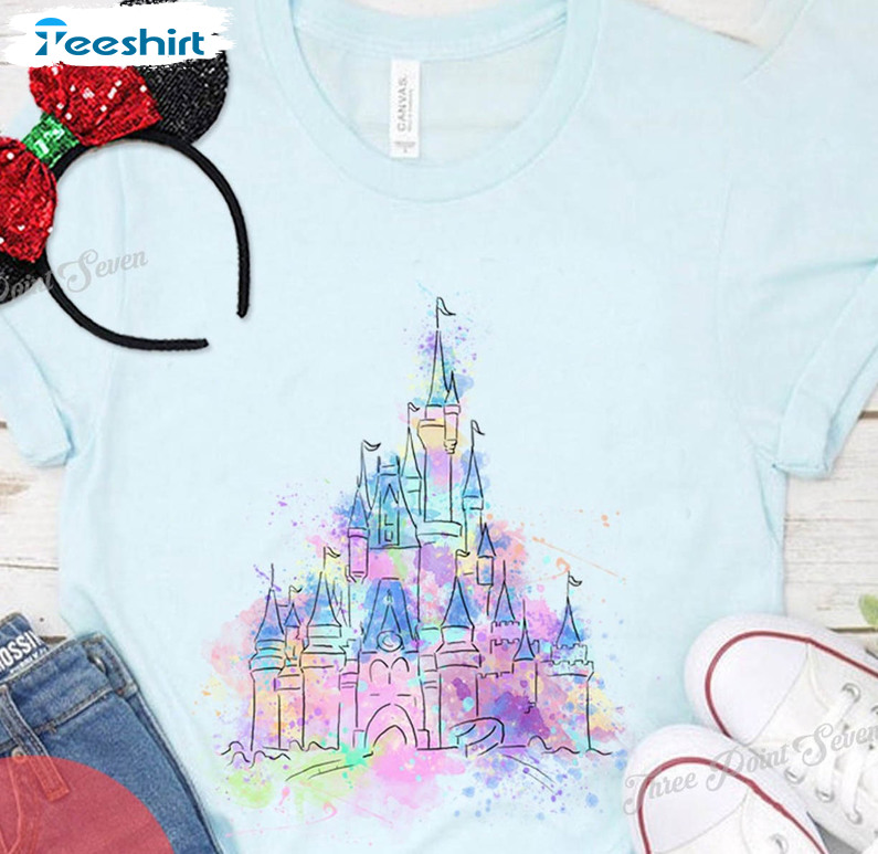 Watercolor Castle Disney Shirt, Magic Kingdom Disney Vacation Sweater Unisex Hoodie