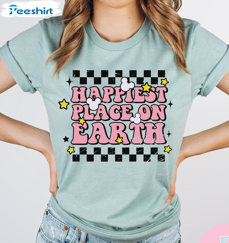 Retro Happiest Place On Earth Shirt, Disneyland Unisex T-shirt Long Sleeve