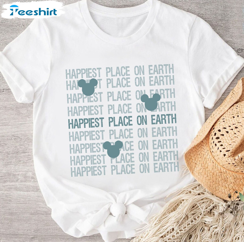 Happiest Place On Earth Funny Shirt, Mouse Ears Unisex Hoodie Crewneck