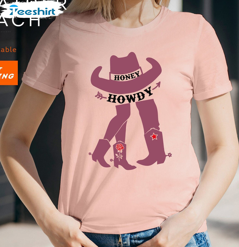 Howdy Honey Shirt, Western Valentines Day Short Sleeve Tee Tops