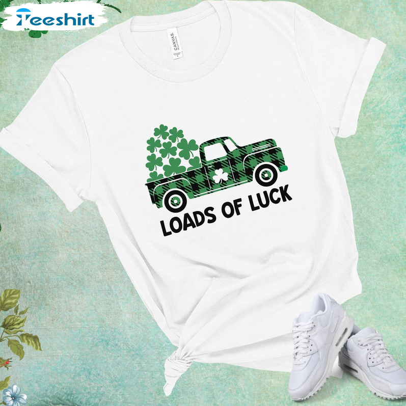 Loads Of Luck Vintage Shirt, Lucky Shamrock St Patricks Day Crewneck Unisex Hoodie