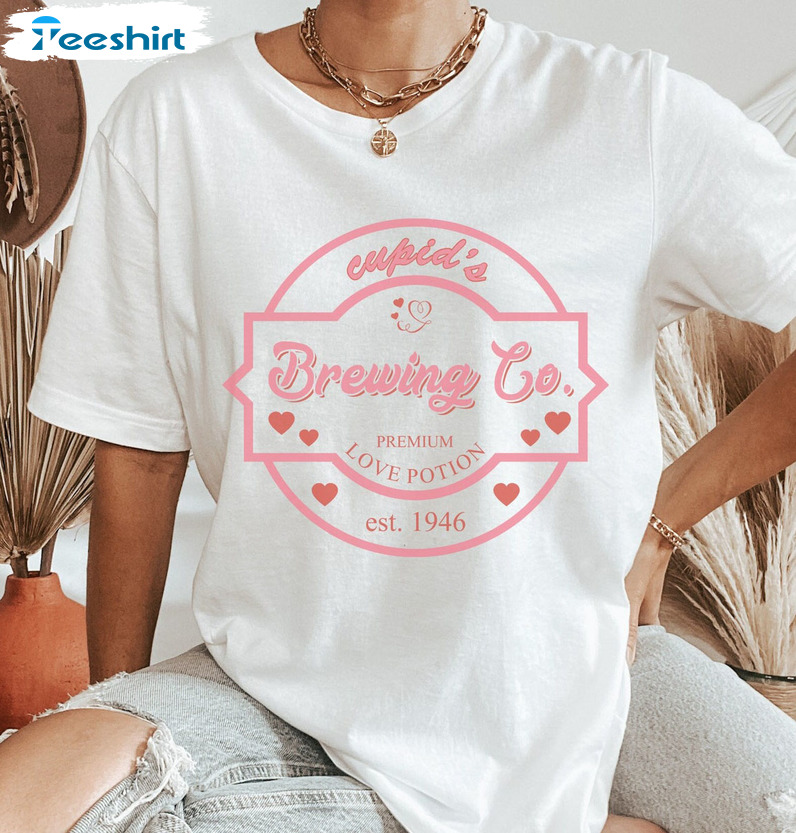 Cupid S Brewing Co Valentine's Shirt, Cute Cupid Unisex Hoodie Tee Tops