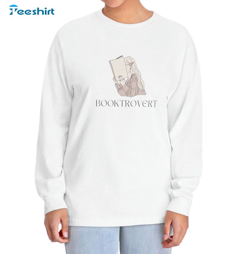 Bookish Booktrovert Shirt, Book Lover Crewneck Sweatshirt
