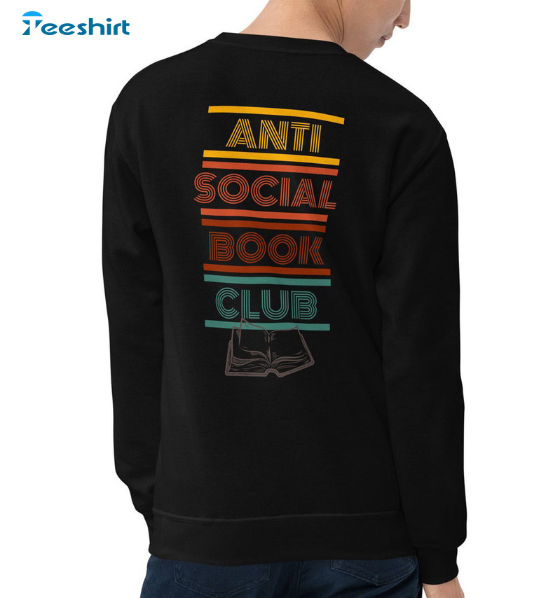 Anti Social Book Club Trendy Shirt, Reader Crew Short Sleeve Tee Tops