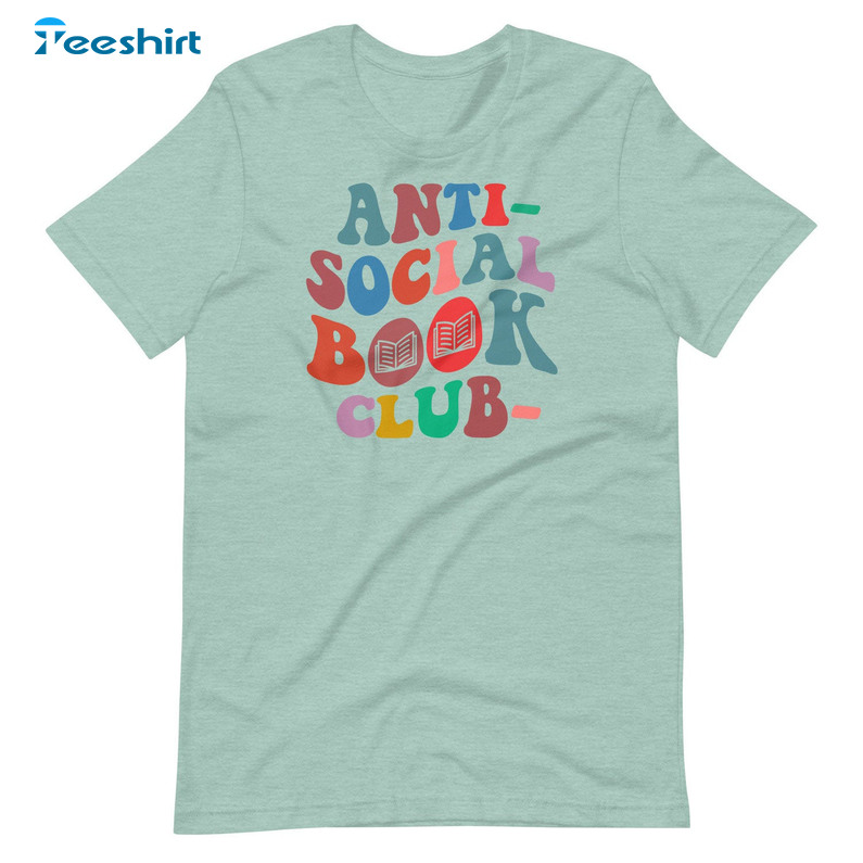 Anti Social Book Club Colorful Shirt, Trending Tee Tops Short Sleeve