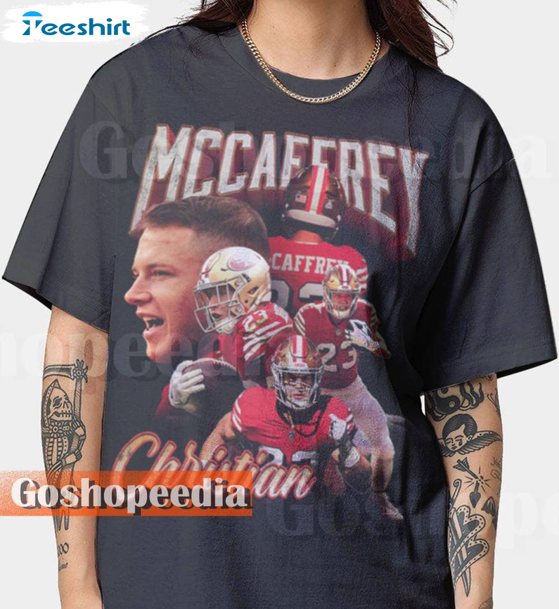 Retro Christian Mccaffrey Shirt, Nfl Football Vintage Long Sleeve Crewneck