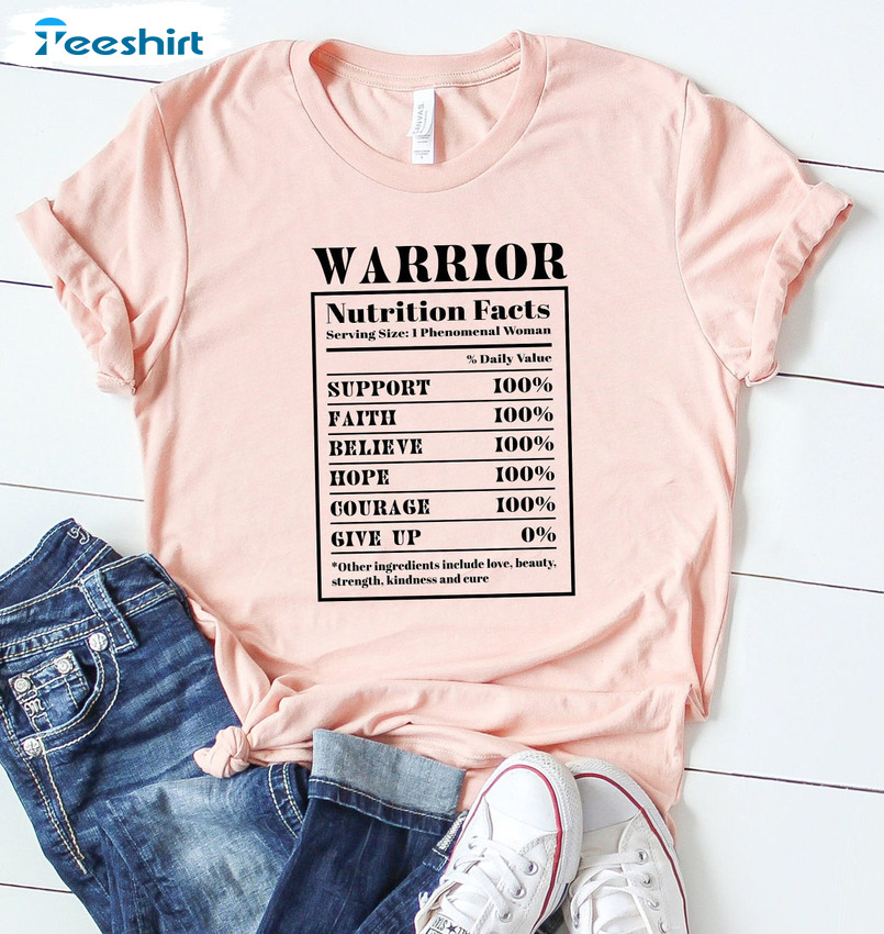 Funny Cancer Warrior Shirt, Breast Cancer Short Sleeve Crewneck