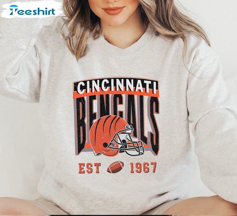 Cincinnati Bengal EST 1967 Shirt, Sunday Football Crewneck Short Sleeve