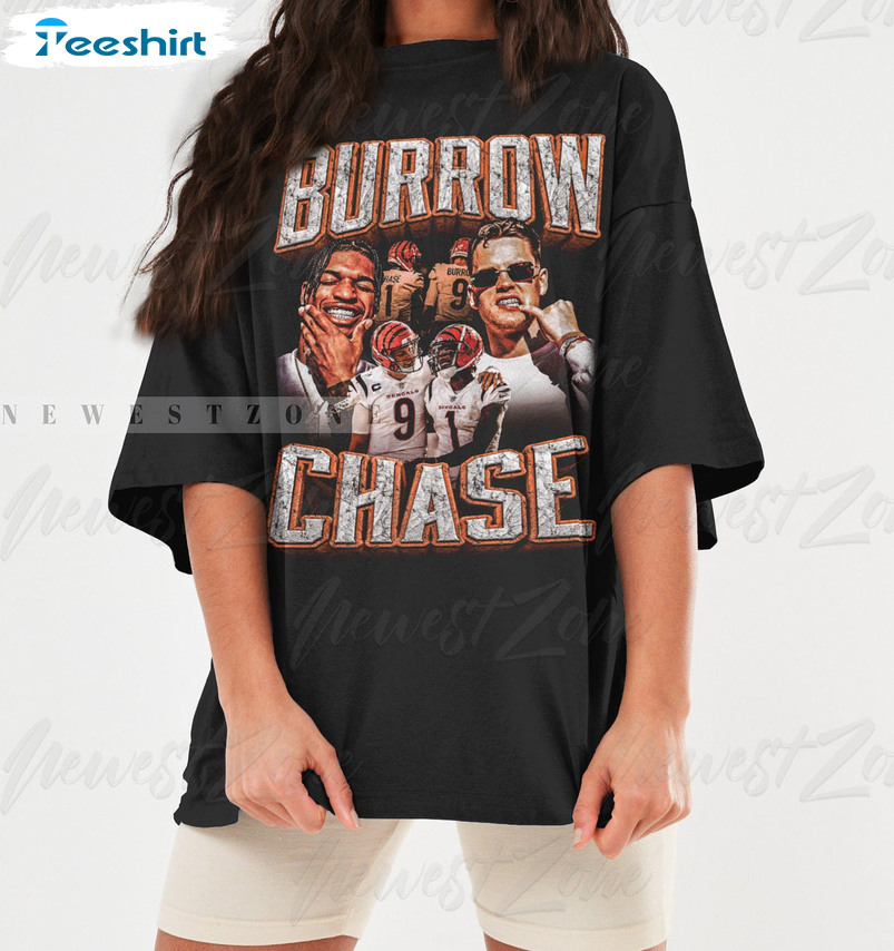 Burrow Chase Sweatshirt, Vintage Ja Marr Chase Short Sleeve Crewneck