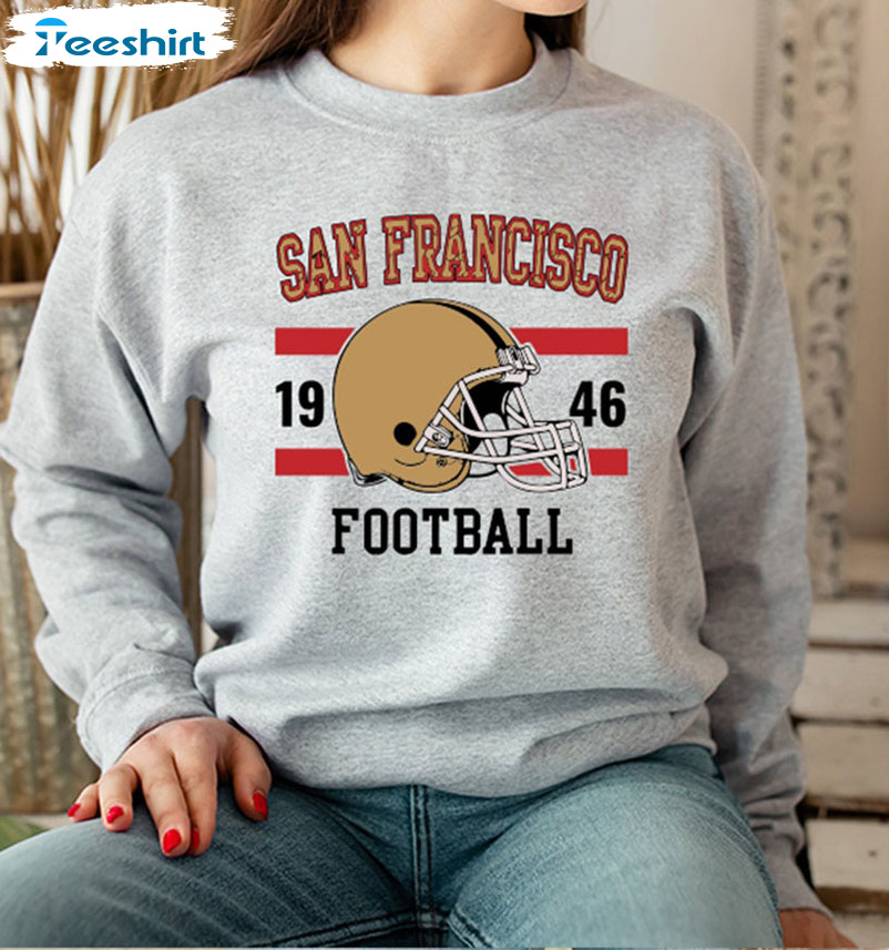 ThirdDownApparel Retro San Francisco Football Players Shirt, 2023-2024 Season, Sunday Football Crewneck T-Shirt, Cute Game Day Tee for San Francisco Fans