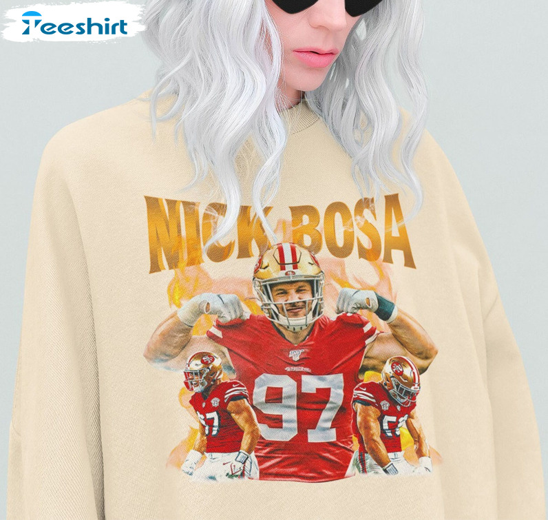 Vintage Nick Bosa Shirt, American Football Crewneck Unisex Hoodie