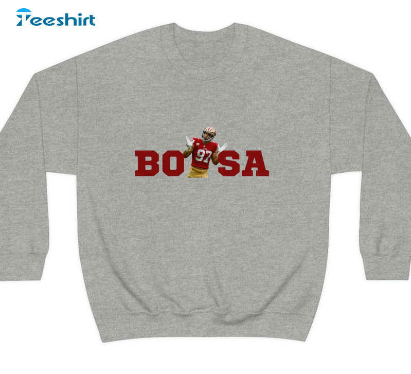 Printify Youth Nick Bosa Gold Kapow! - Fine Jersey Tee Heather / XL