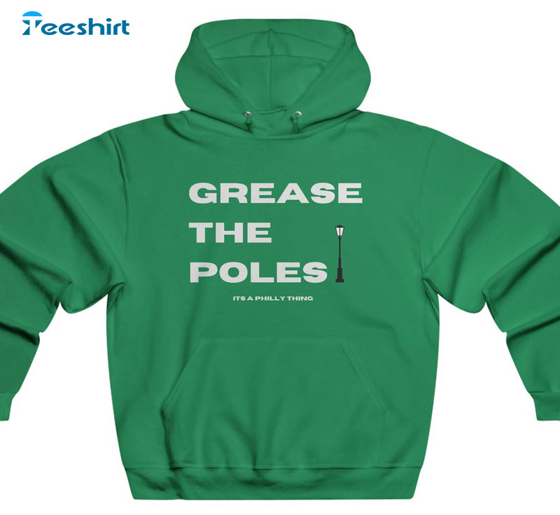 Grease The Poles Phillies Shirt, Vintage Football Tee Tops Short Sleeve