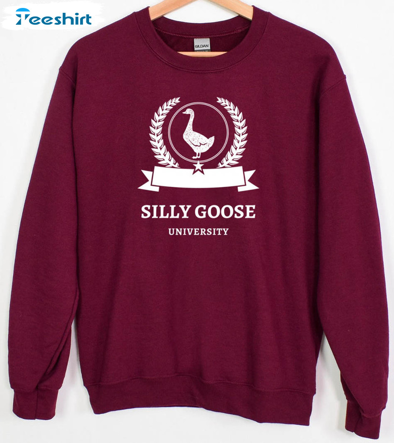 Silly Goose University Shirt, Funny Unisex T-shirt Long Sleeve