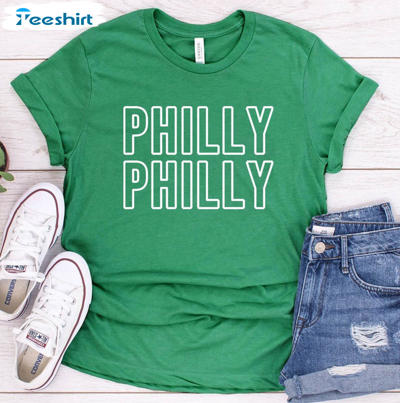 Philly Philly Eagles Shirt, Philadelphia Tailgate Gear Short Sleeve Sweatshirt