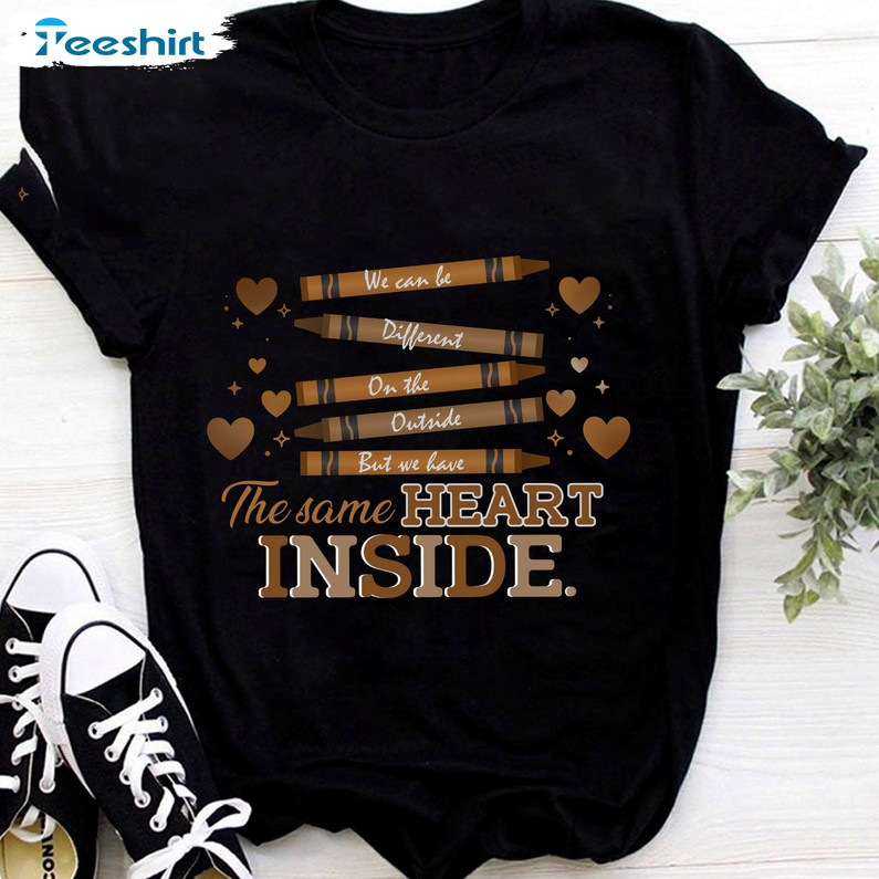 The Same Heart Inside Shirt, History Month Black Crewneck Short Sleeve