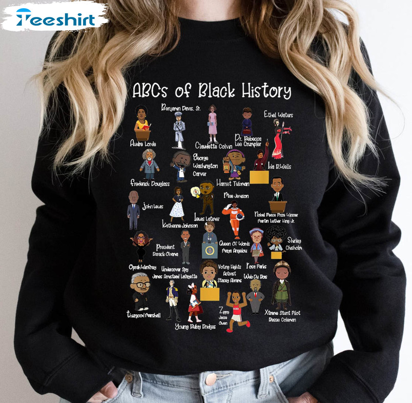 Abcs Of Black History American Shirt, Black Month Short Sleeve Sweatshirt