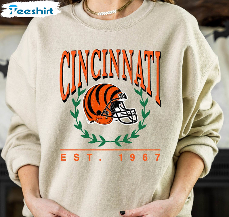 Cincinnati EST 1967 Shirt, Vintage Cincinnati Football Short Sleeve Sweater