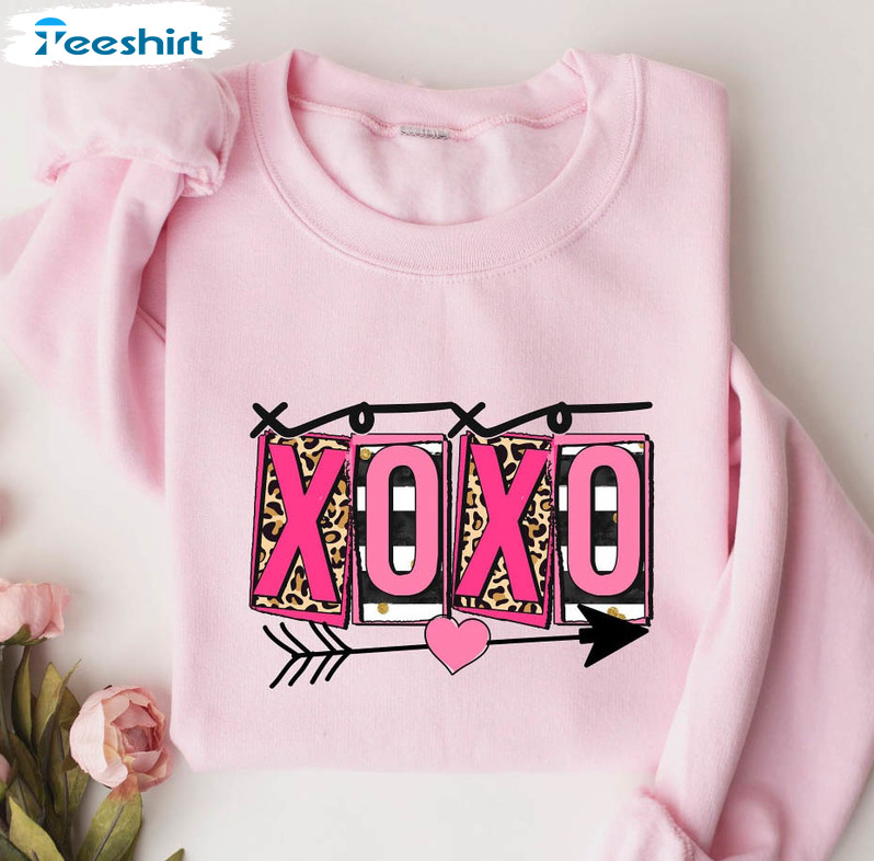 Xoxo Valentines Day Sweatshirt, Valentines Day Crewneck Unisex Hoodie