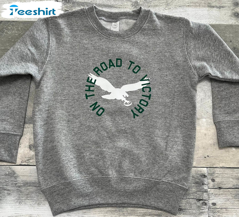 On The Road To Victory Philadelphia Football Shirt, Bird Gang Unisex Hoodie Long Sleeve