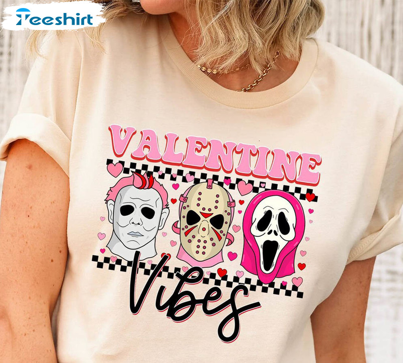 Horror Killer Valentine Vintage Shirt, Ghostface Scream Horror Valentines Day Crewneck Unisex Hoodie